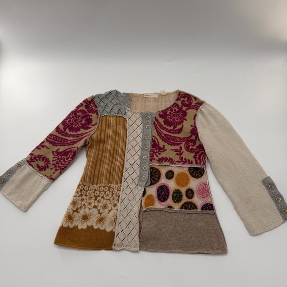 Sleeping On Snow Sweaters - Sleeping on Snow Anthropologie Patchwork Wool Angora Rabbit Hair Blend Sweater